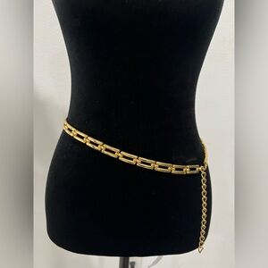 Vintage Escada Gold Link Chain Belt |Spain| Adjustable Luxury Statement Belt 33”